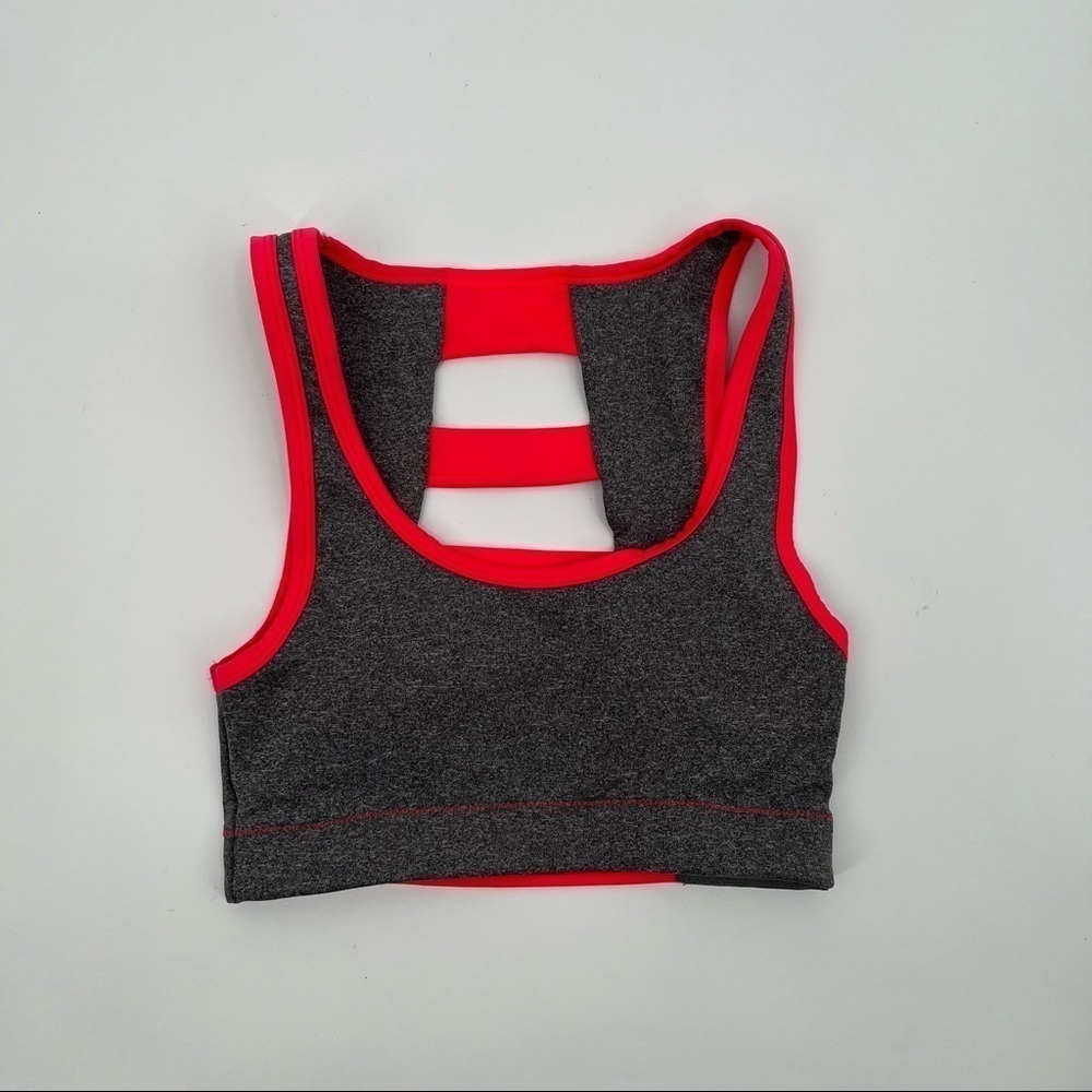 JOE BOXER Womens Gray/pink Sports Bra with cutouts size: Medium